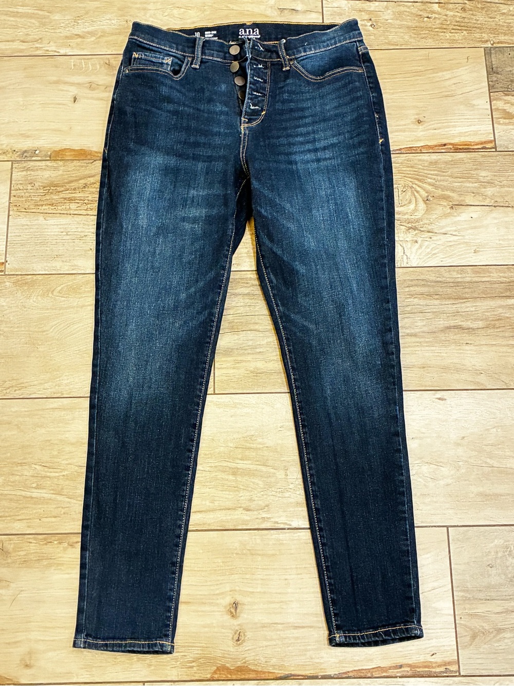 a.n.a Dark Wash High-Rise Skinny Jeans - Dark Blue